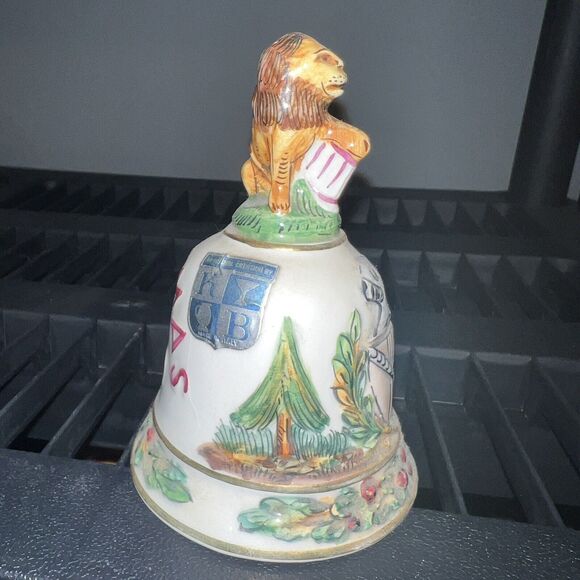 CAPODIMONTE Bell Italy Porcelain Christmas 1980 Lion Code Of Arms #524/1535 Vtg - Picture 6 of 11